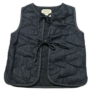 Damson Madder Quilted Dark denim Blue Vest Top Women's Size 6